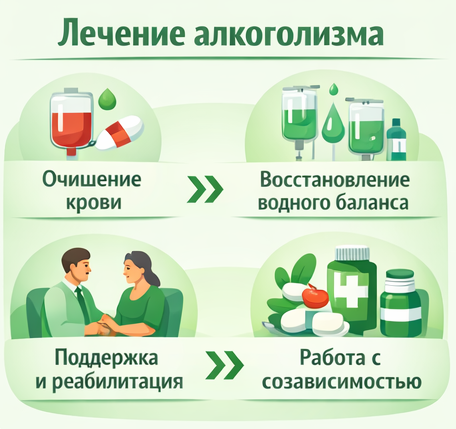 лечение алкоголизма в Наволоках этапы